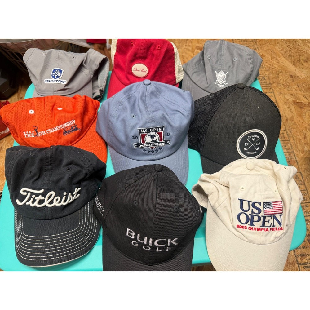 Men's adjustable golf hats LOT OF 9